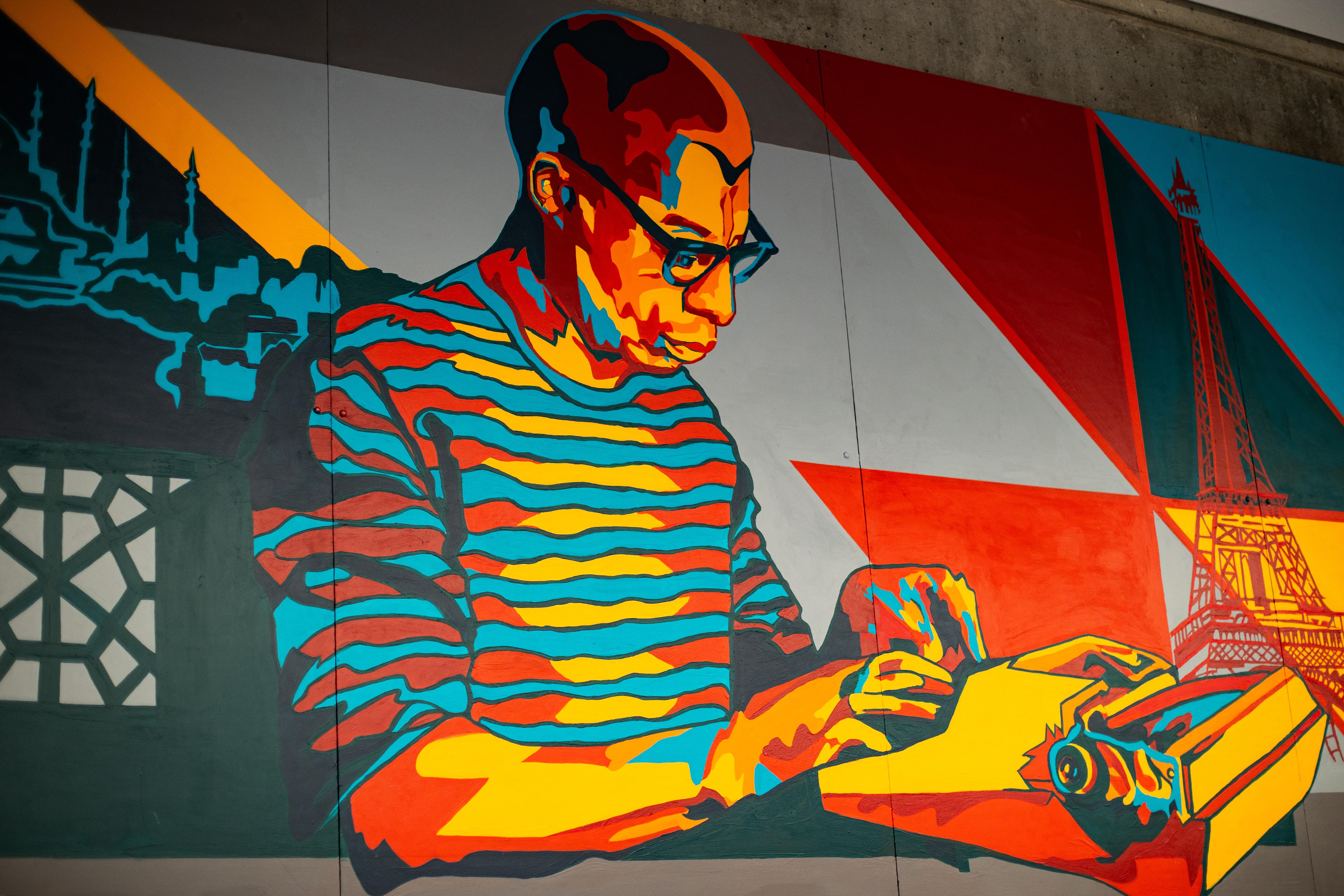 Detail of James Baldwin Mural 